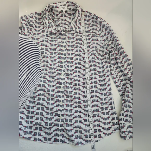Crown & Ivy Elephant Print Button-Up Shirt - Picture 9 of 9